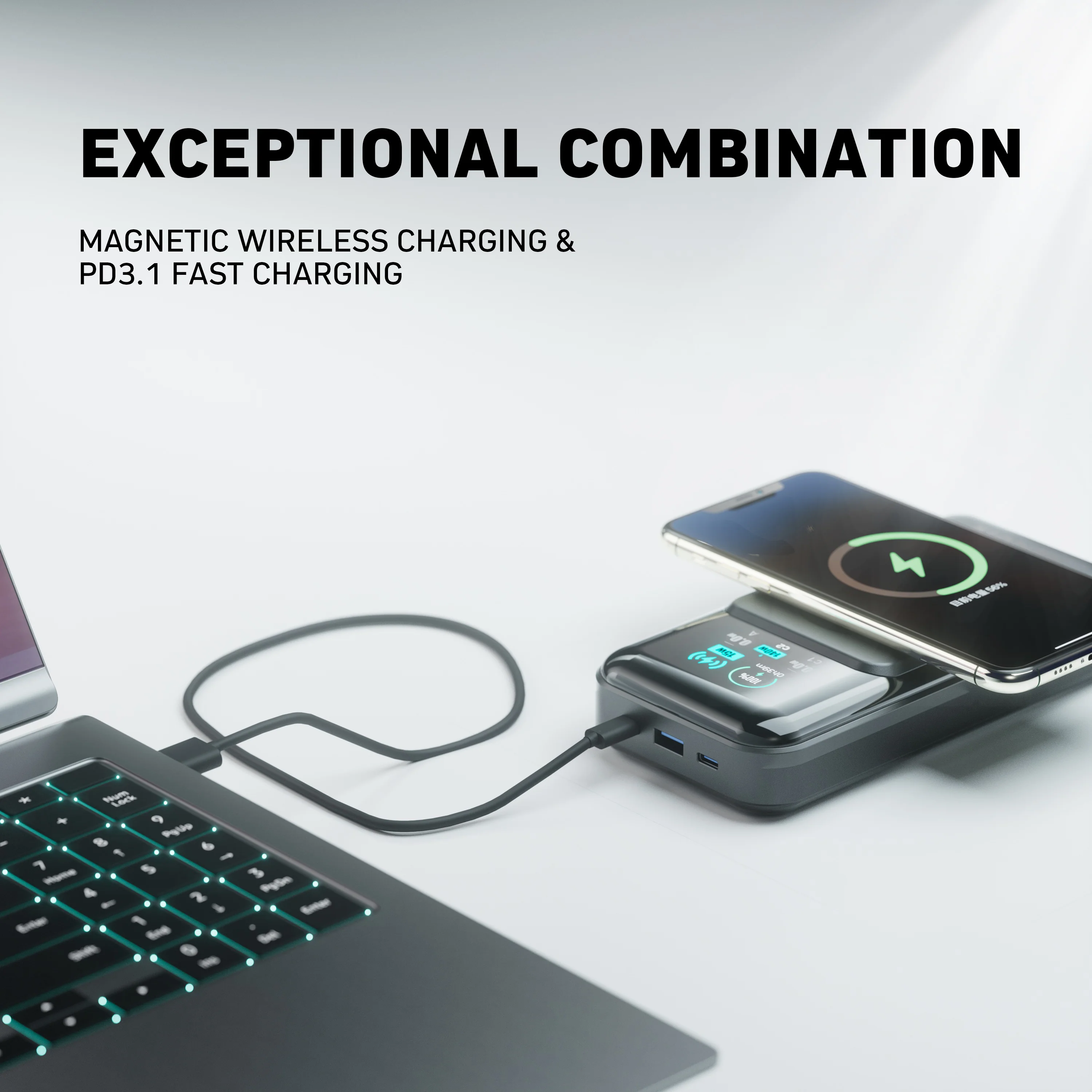 PowerX Power Bank Deluxe Package, 250W 4-in-1 25,000mAh Laptop Portable Charger (91.25Wh) with Magnetic Wireless Charging - Image 4